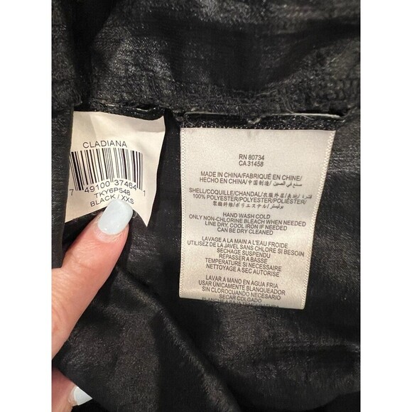 BCBGMAXAZRIA CLADIANA METALLIC BLACK DRESS WITH POCKETS SIZE XXS - Picture 7 of 7